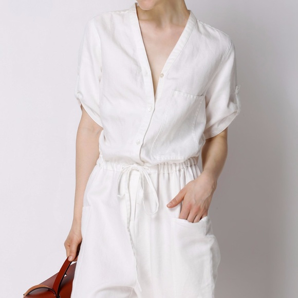 all white linen jumpsuits